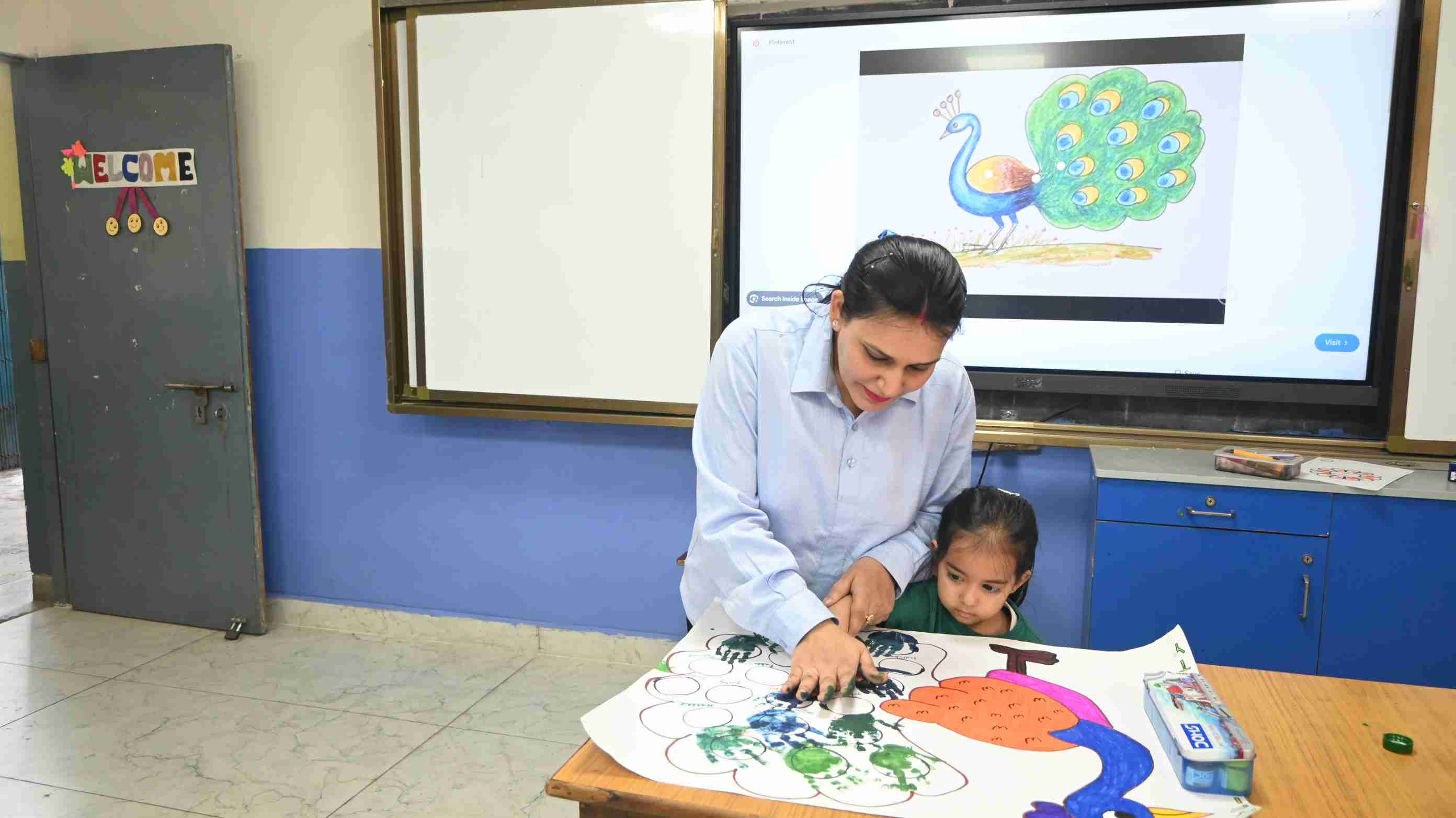 MY FIRST ACTIVITY IN SCHOOL HAND PRINT OF CLASS-NURSERY-5