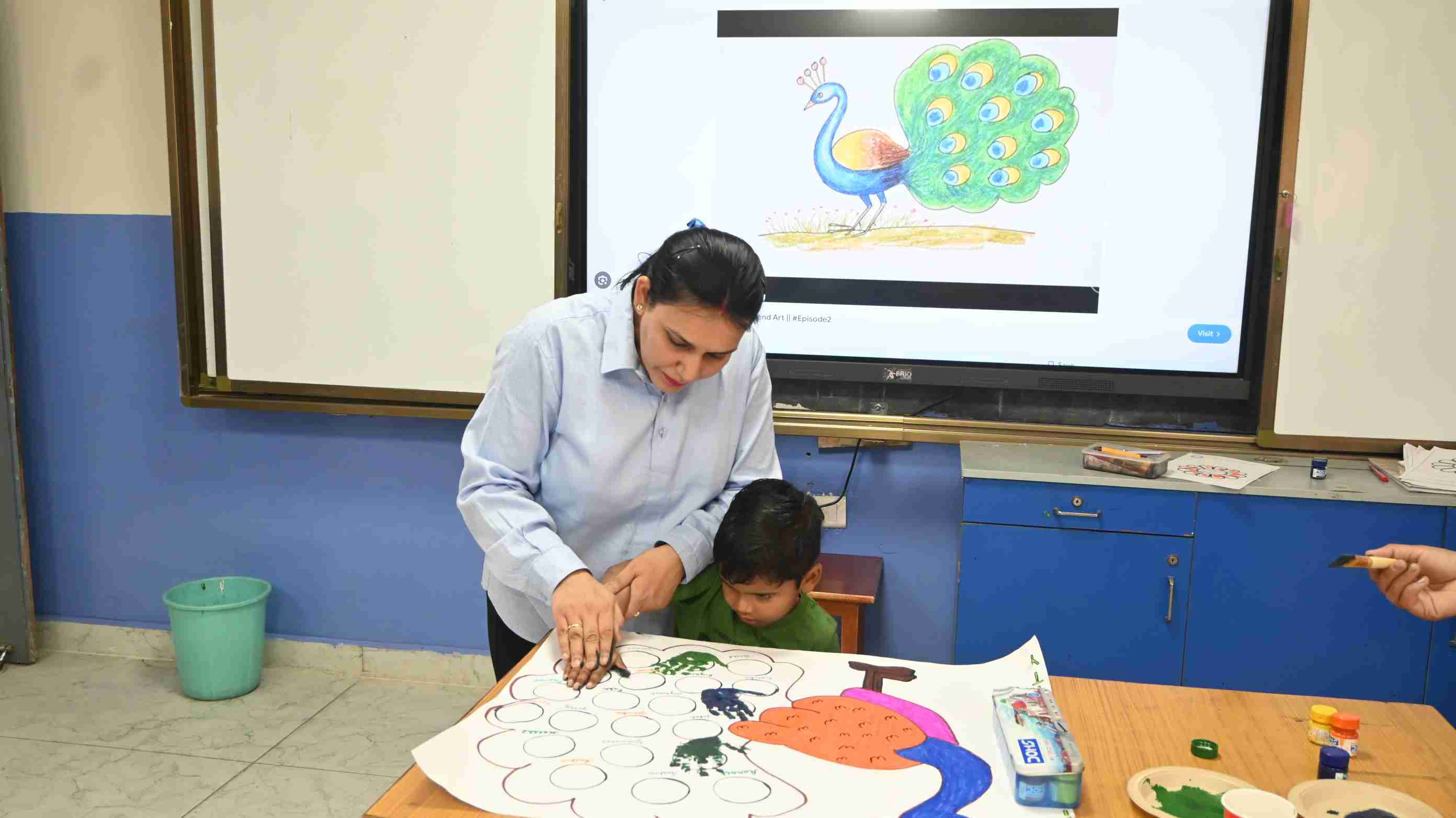 MY FIRST ACTIVITY IN SCHOOL HAND PRINT OF CLASS-NURSERY-2