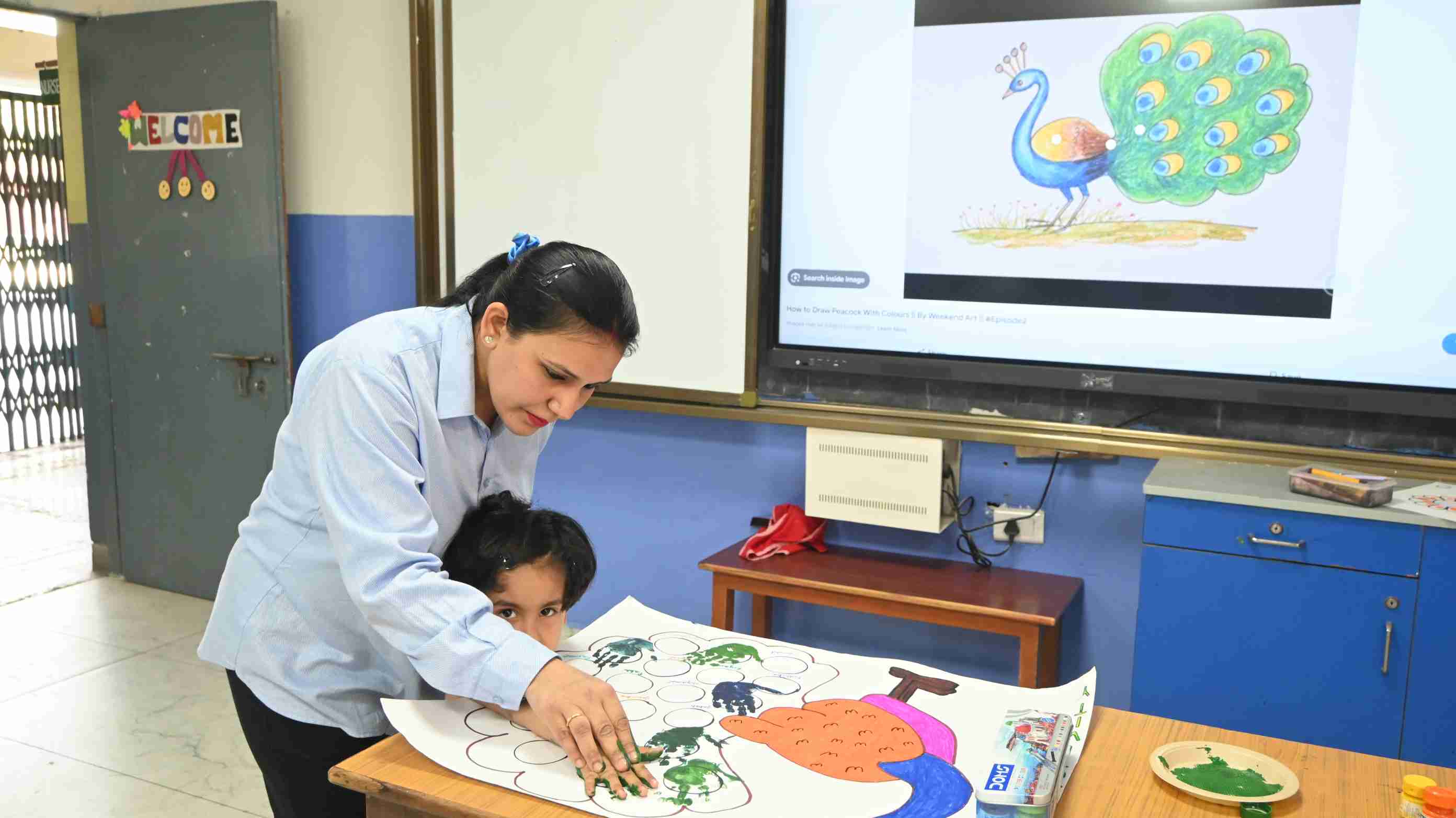MY FIRST ACTIVITY IN SCHOOL HAND PRINT OF CLASS-NURSERY-1