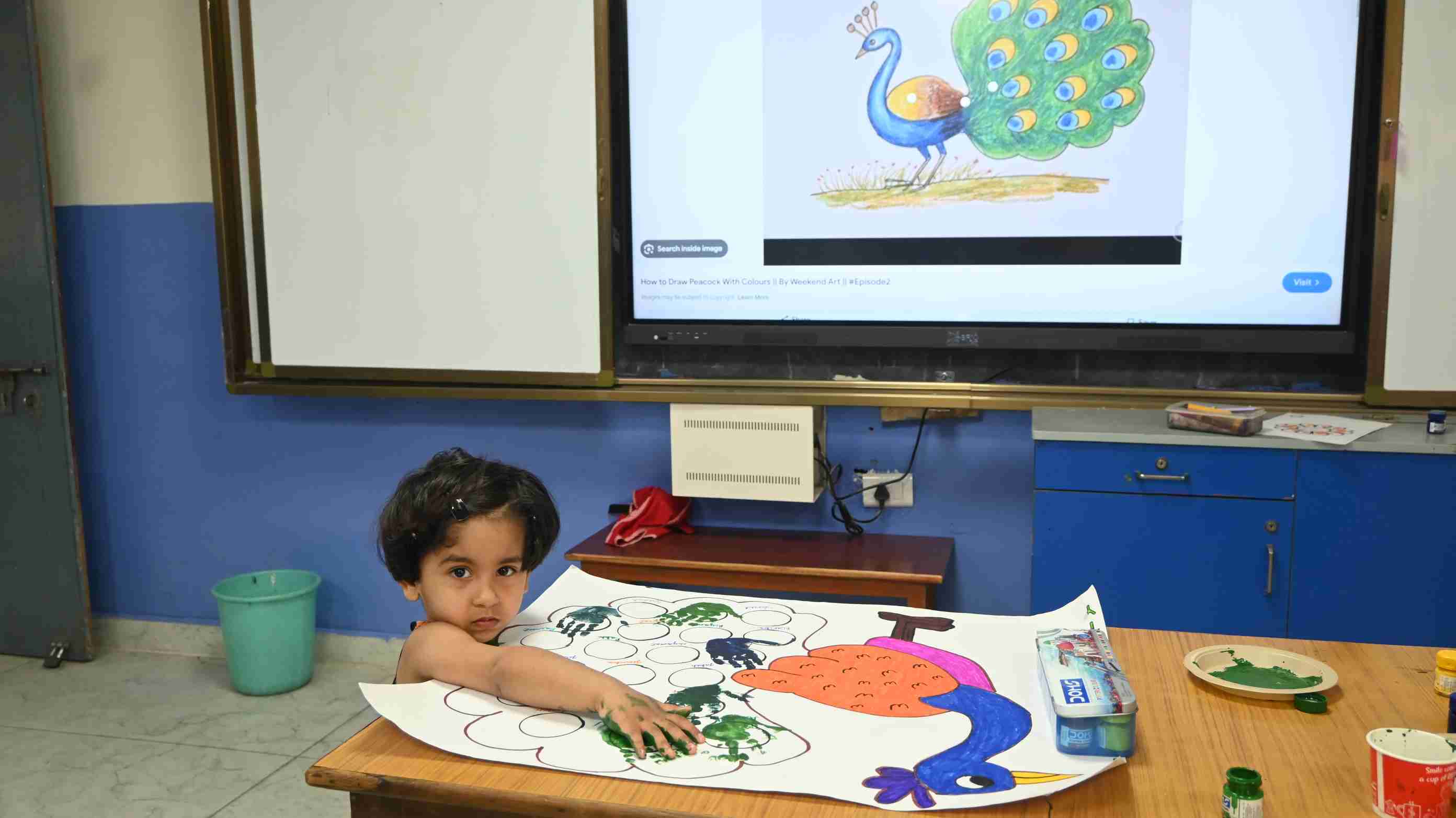 MY FIRST ACTIVITY IN SCHOOL HAND PRINT OF CLASS-NURSERY-0