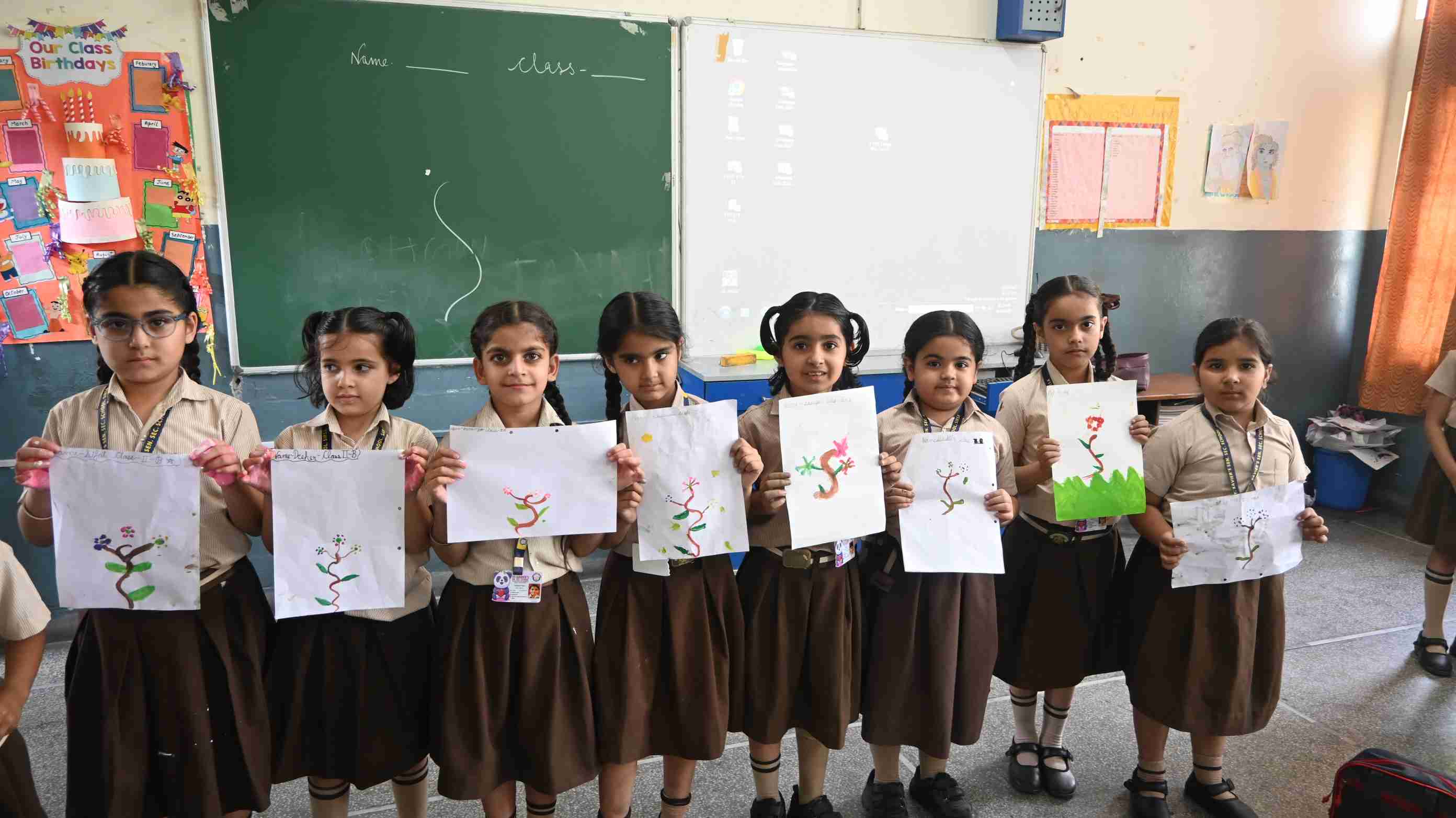 FLOWER MAKING WATER COLOR & SHOW & TELL TOPIC-FRUITS WEDNESDAY ACTIVITY FOR CLASS 1ST & 2ND-8