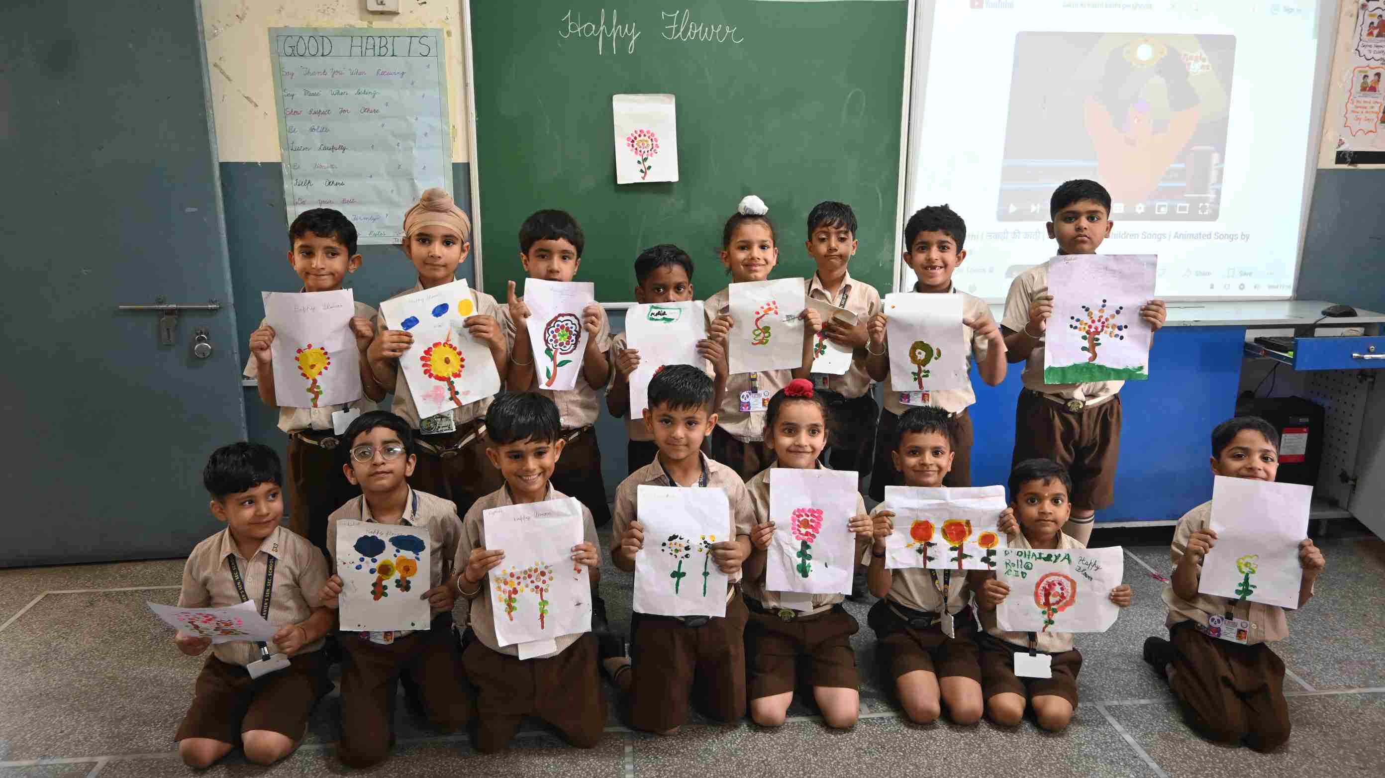 FLOWER MAKING WATER COLOR & SHOW & TELL TOPIC-FRUITS WEDNESDAY ACTIVITY FOR CLASS 1ST & 2ND-1