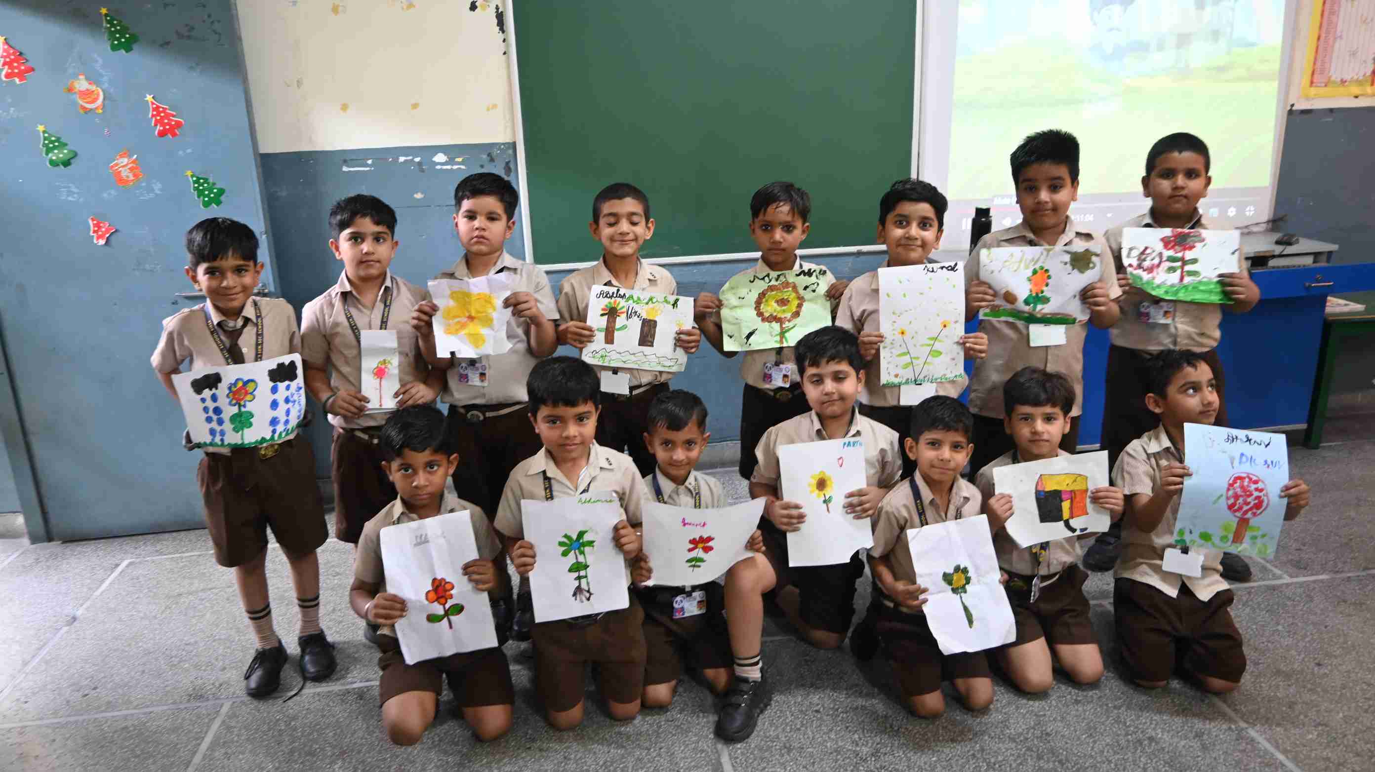 FLOWER MAKING WATER COLOR & SHOW & TELL TOPIC-FRUITS WEDNESDAY ACTIVITY FOR CLASS 1ST & 2ND-0
