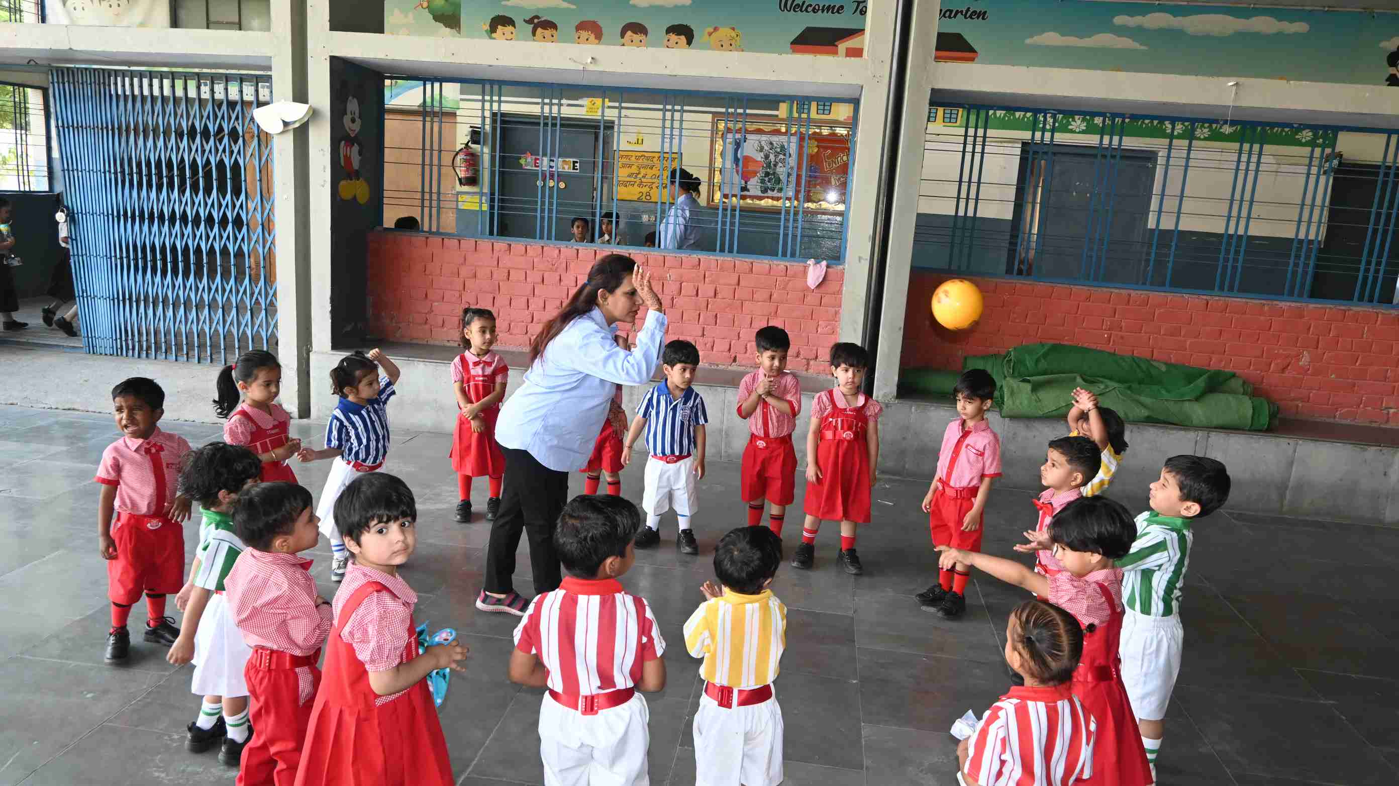 PASSING THE BALL & CRAFT ACTIVITY MAKING HUT WITH SHAPES FOR CLASS-NURSERY-8