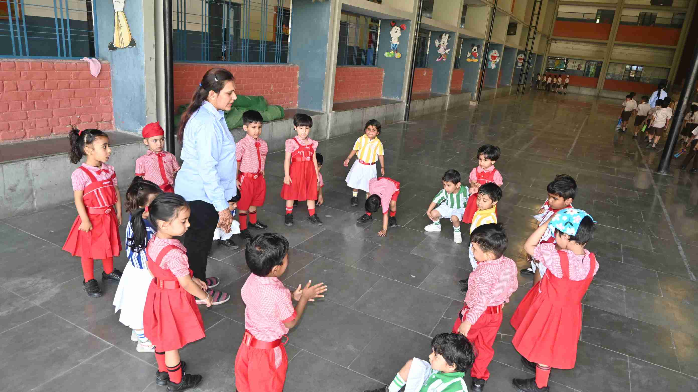 PASSING THE BALL & CRAFT ACTIVITY MAKING HUT WITH SHAPES FOR CLASS-NURSERY-0